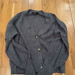 Quince gray knit cardigan